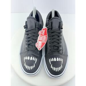 Vans Old Skool‎ Fangs Halloween Womens 9.5 Skater Black Leather Spooky Sneakers